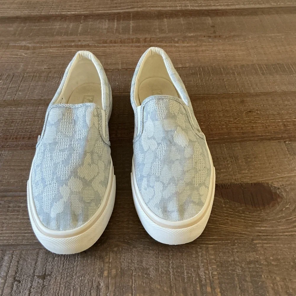 Keds Women's Jump Kick Leopard Chambray Slip-On Shoes